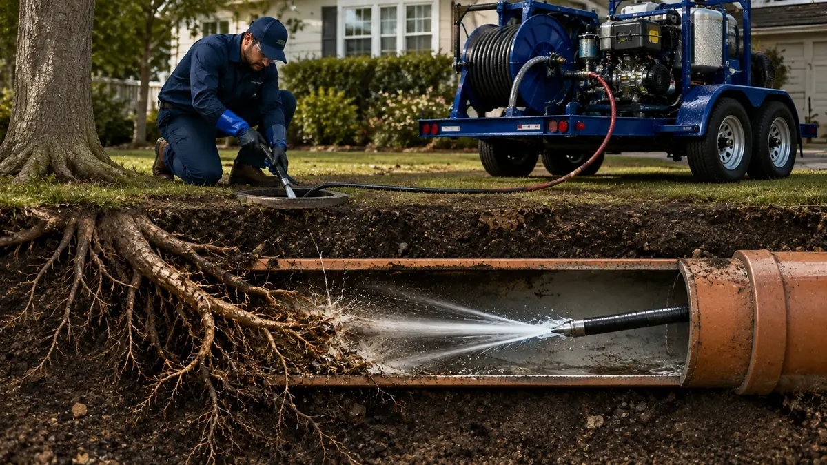 Tree Root Removal with Hydro Jetting in Los Alamitos